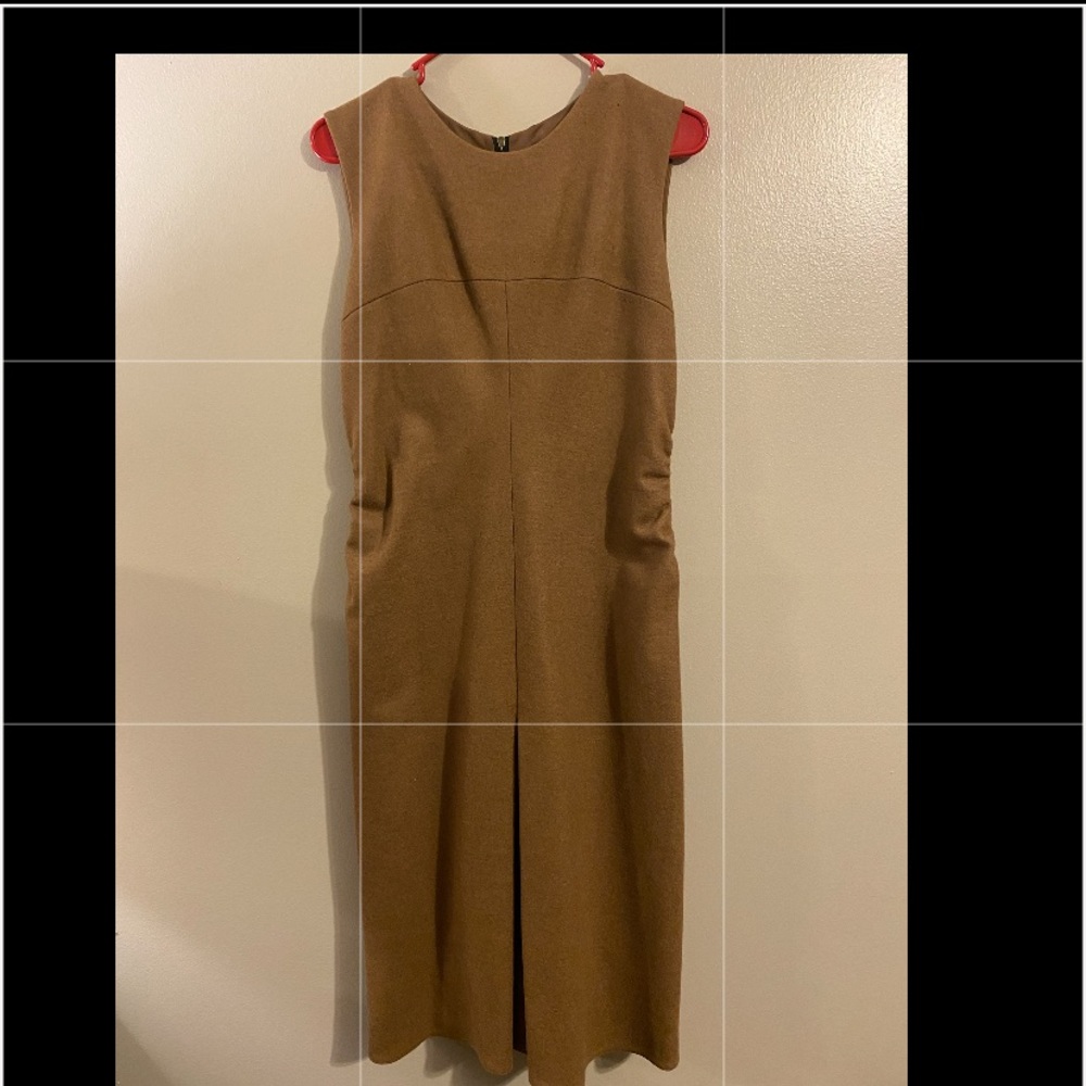 Wool kick pleat midi dress